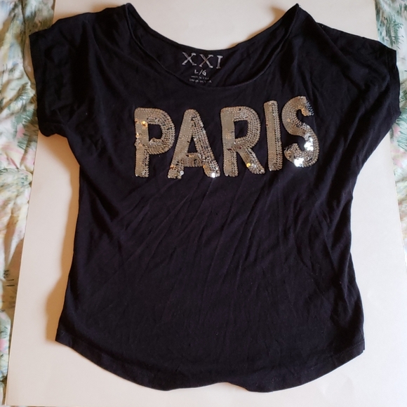 FOREVER 21 SEQUINS "PARIS" Top... - Picture 1 of 4